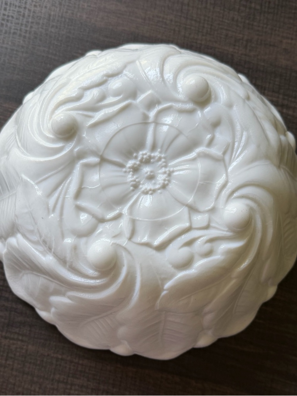 White Embossed Floral Serving Bowl - Elegant Home Dining Serveware 9 inches